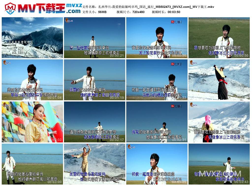 扎西华旦-我爱的姑娘叫卓玛_国语_流行_MB502473